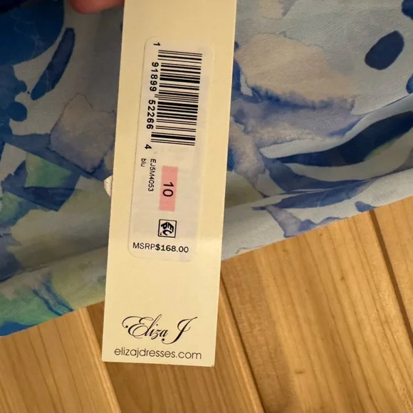 NWT Eliza J Size 10 Floral Long Sleeve Ruffled Hi Low Maxi Dress Party Wedding - Picture 13 of 13